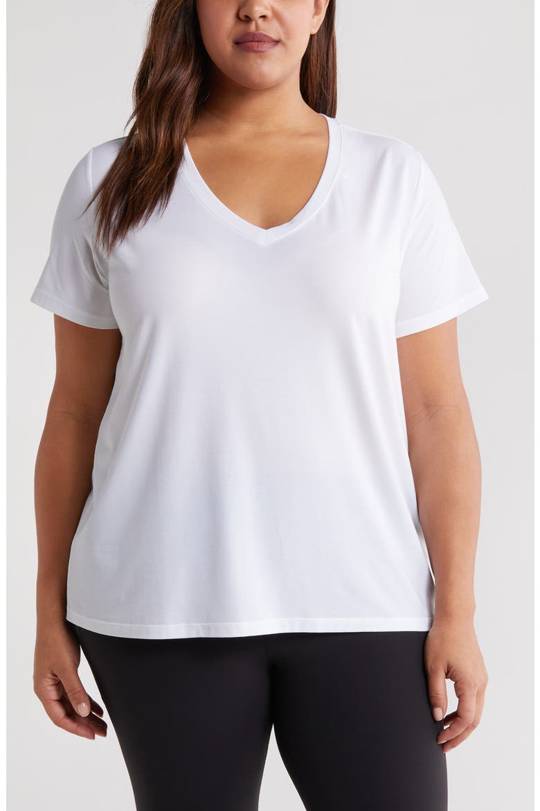 Breathe Active V-Neck Tee, Main, color, WHITE