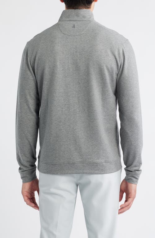 Johnnie-o Rubin Herringbone Quarter Zip In Gray