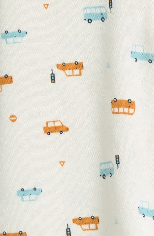 Nordstrom Print Cotton Footie Romper In Ivory Egret Tiny Cars