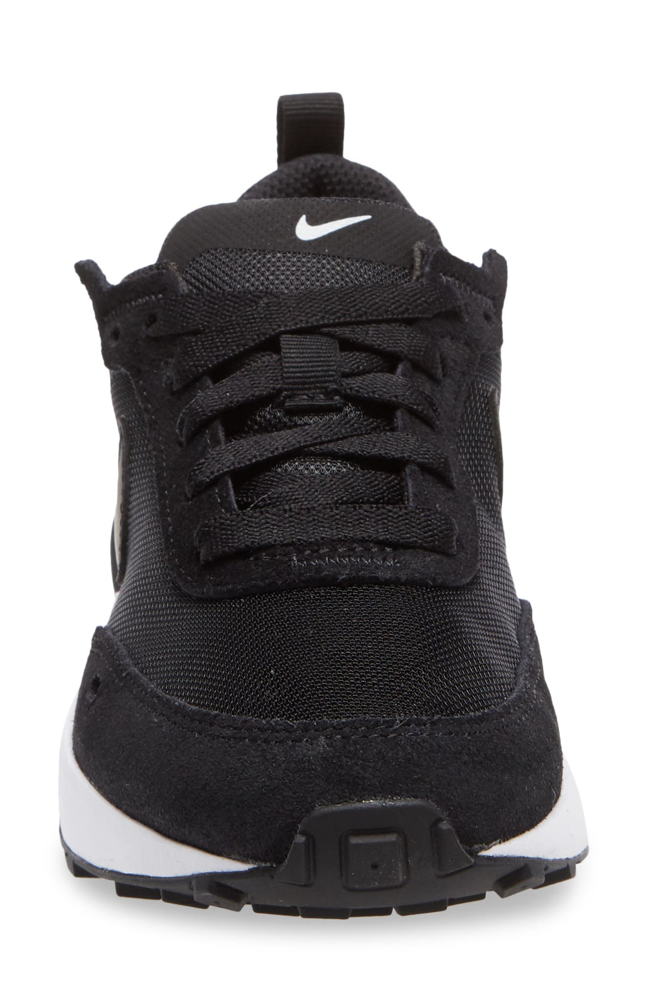 Kids' Waffle One Sneaker, Alternate, color, BLACK/ BLACK/ WHITE/ ORANGE