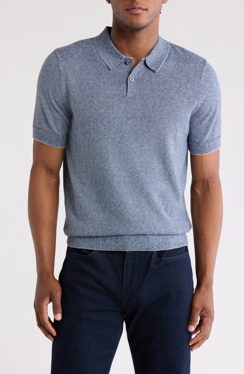 Organic Cotton & Cashmere Blend Sweater Polo