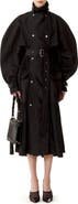 Lanvin Bi-Material Trench Coat In Silk Faille And Charmeuse Fabric