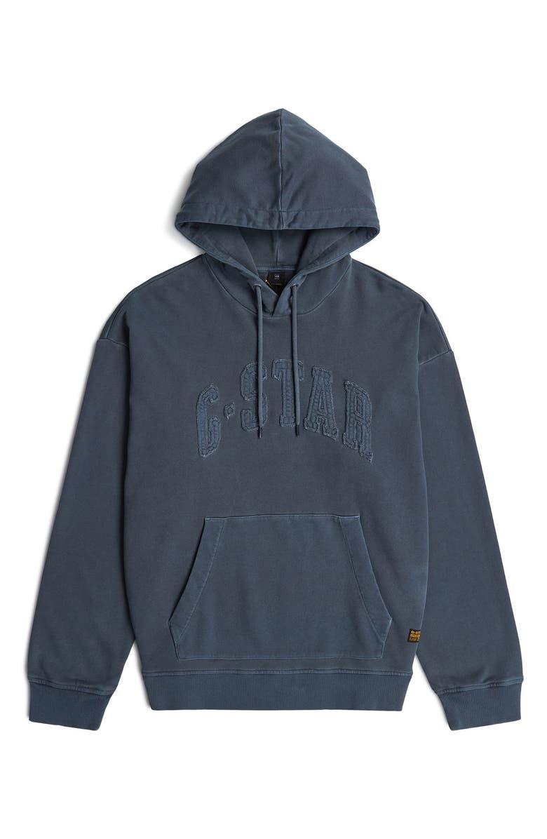 G-STAR Appliqué Logo Hoodie, Alternate, color, Dark Patriot Blue