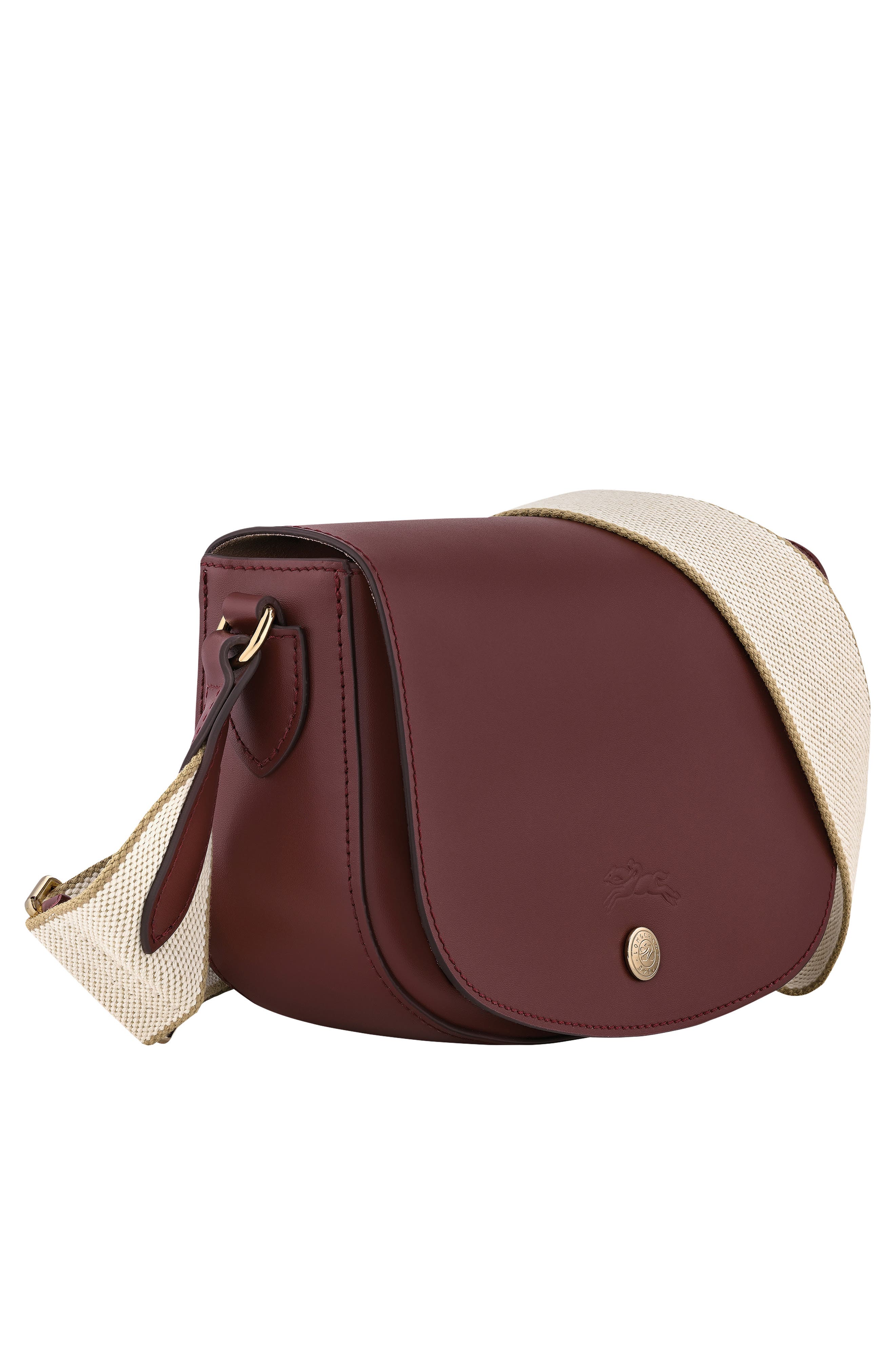 Longchamp Small Empure Leather Crossbody Bag, Alternate, color, Burgundy