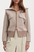Varley Ablett Houndstooth Jacquard Zip Cardigan