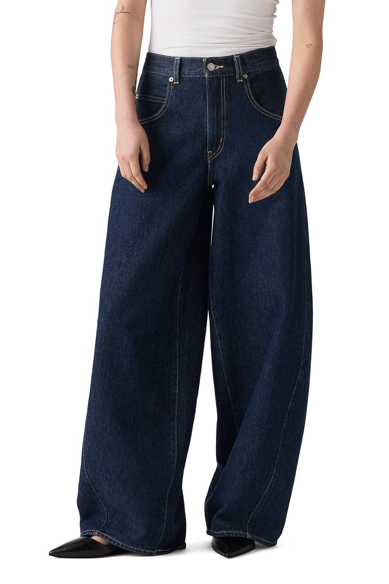 Super Baggy Barrel Leg Jeans, Main, color, SHADED VIEW