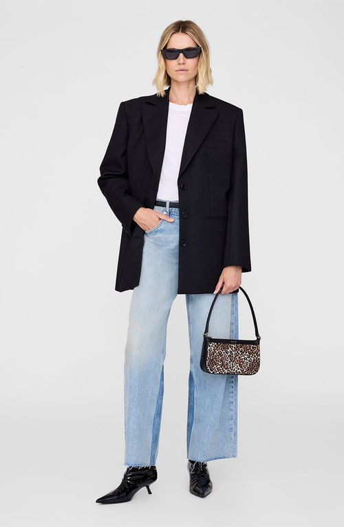 Anine Bing Mini Leopard Elly Bag In Brown