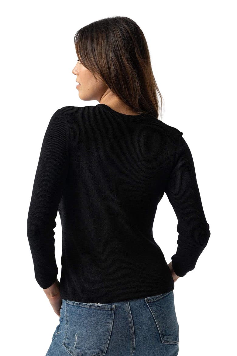 Honeycomb Rib Sweater, Alternate, color, black