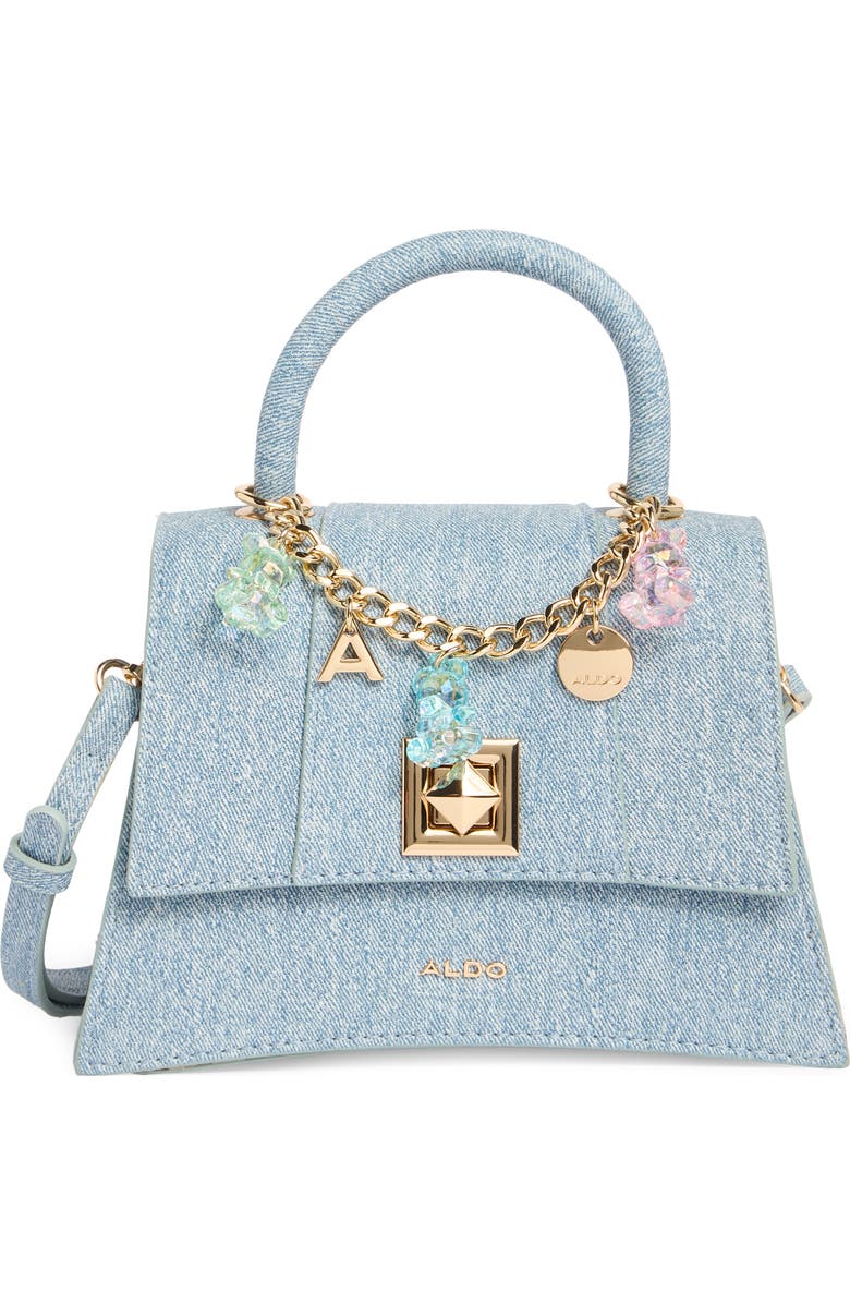 ALDO Lefteye Denim Top Handle Bag, Main, color, Light Denim