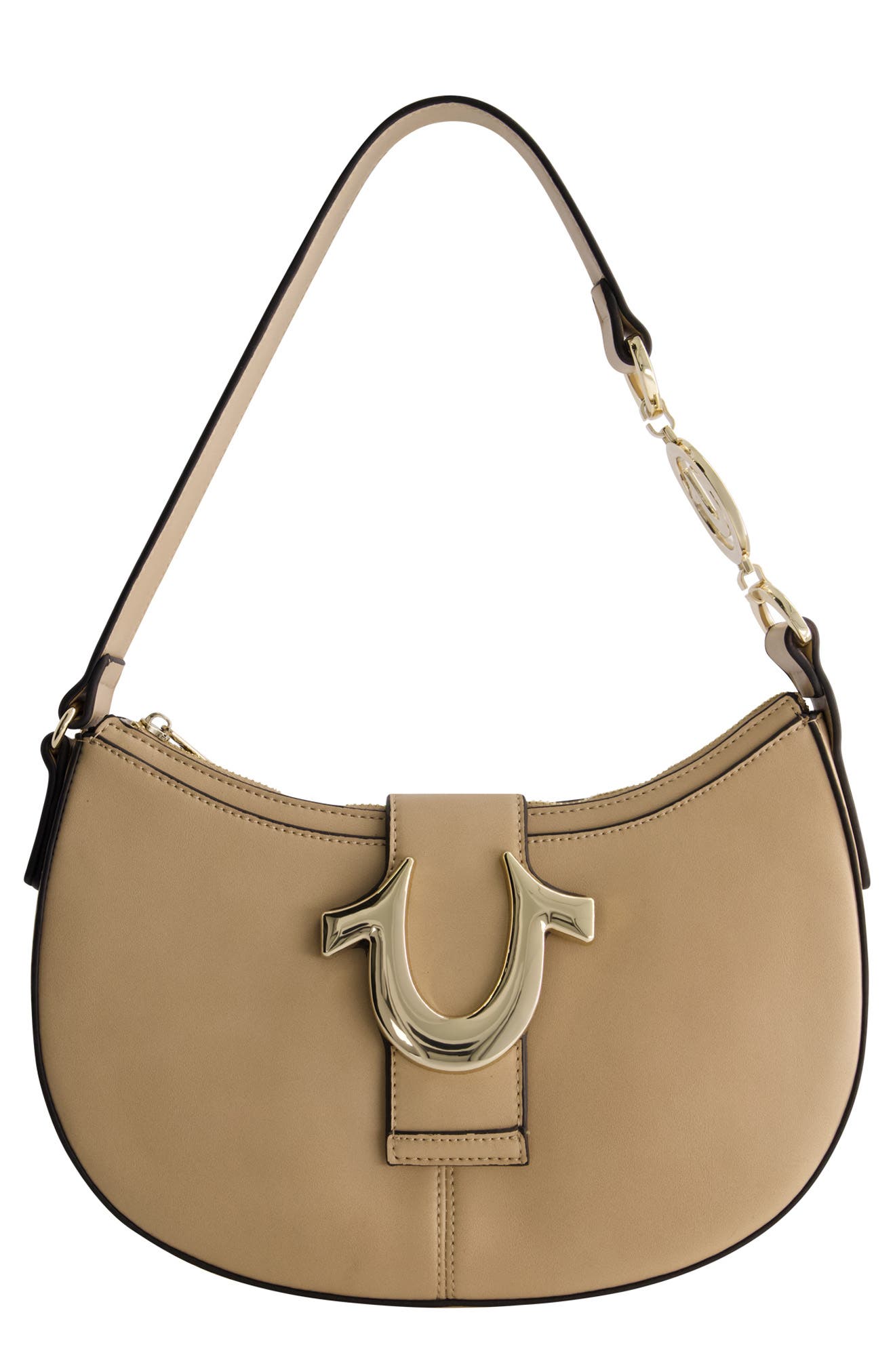 True Religion Horseshoe Strap Crescent Shoulder Bag, Main, color, 