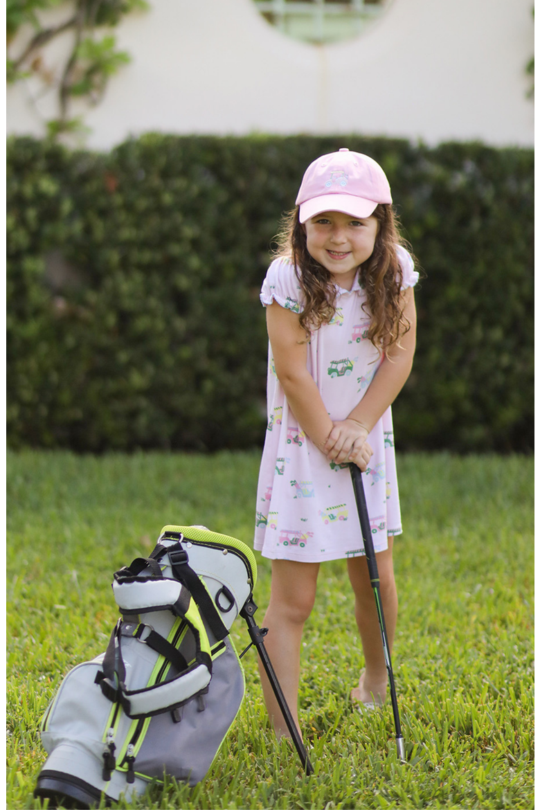 Rainbow Golf Cart Twill Bow Baseball Hat, Alternate, color, Pink