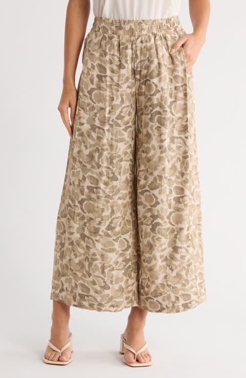 Skyrise Print Crop Wide Leg Pants