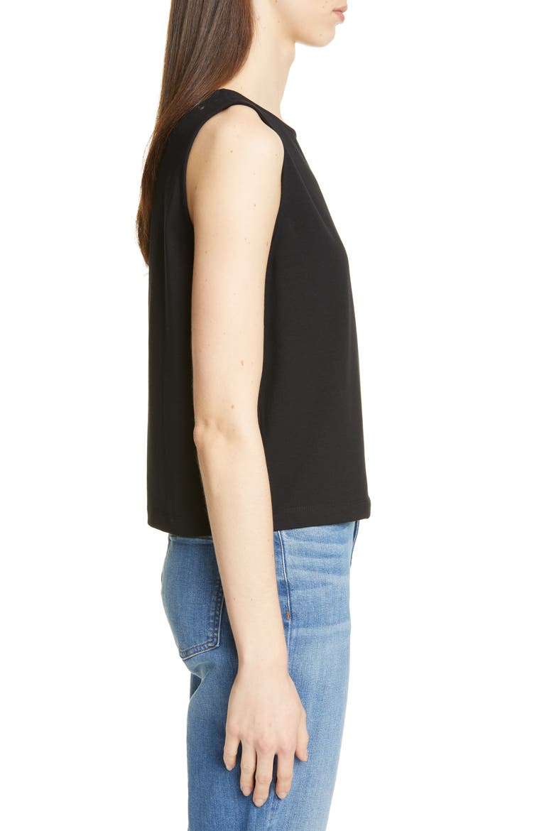 Stretch Cotton Tank, Alternate, color, BLACK