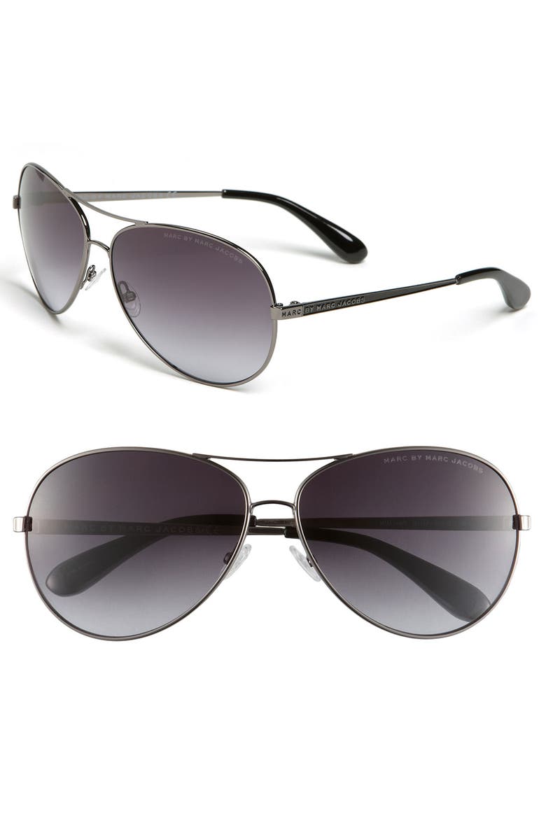 MARC BY MARC JACOBS 60mm Metal Aviator Sunglasses, Main, color, 