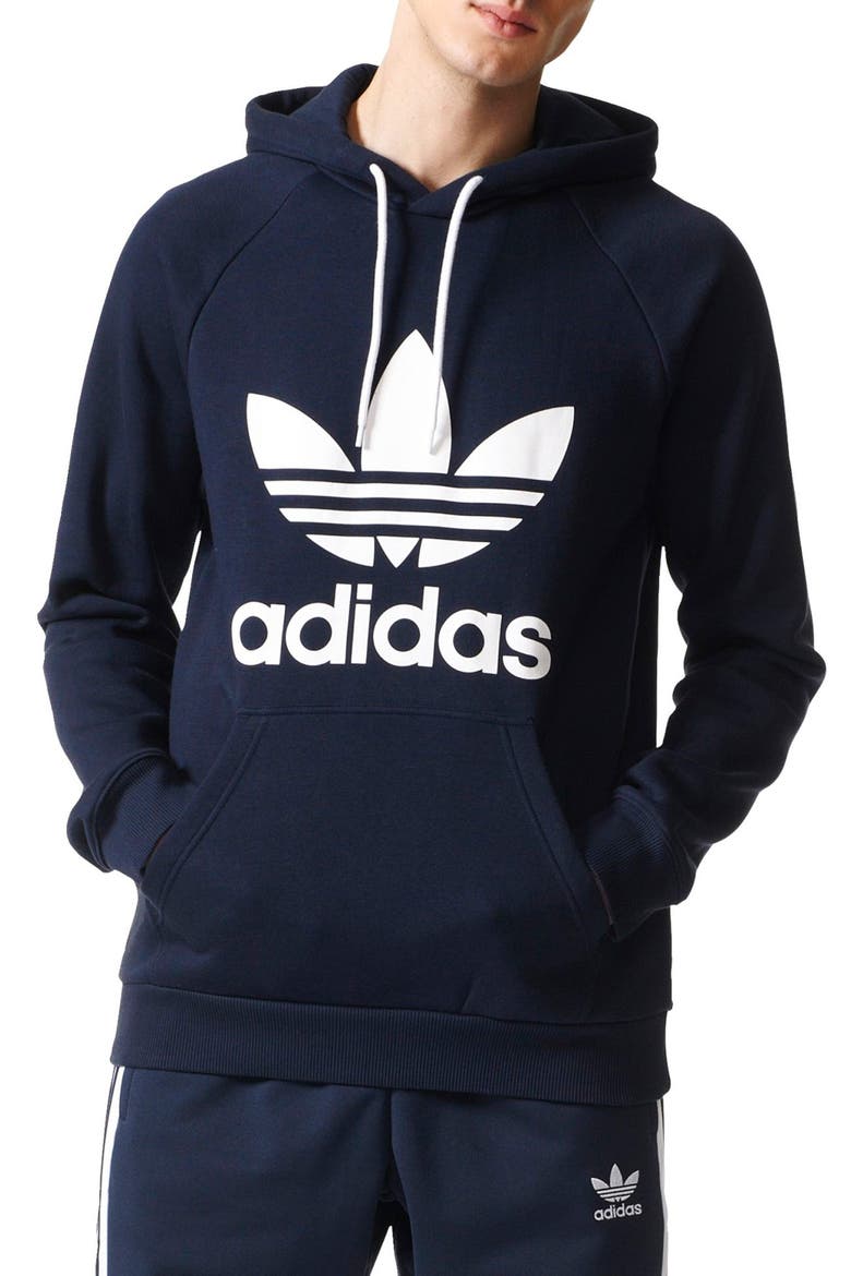 Trefoil Graphic Hoodie, Main, color, LEGEND INK