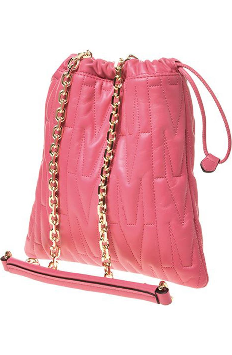 Moschino M Quilted Leather Shoulder Bag, Alternate, color,