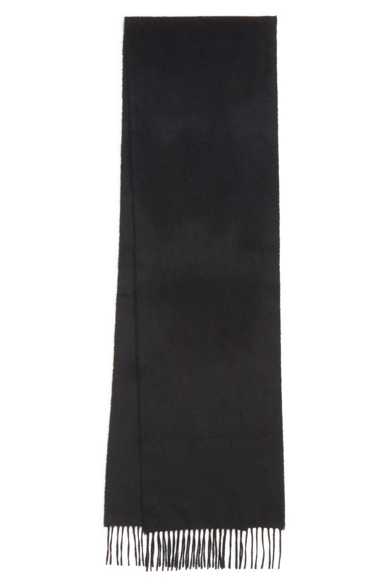 Cashmere Fringe Scarf, Alternate, color, BLACK