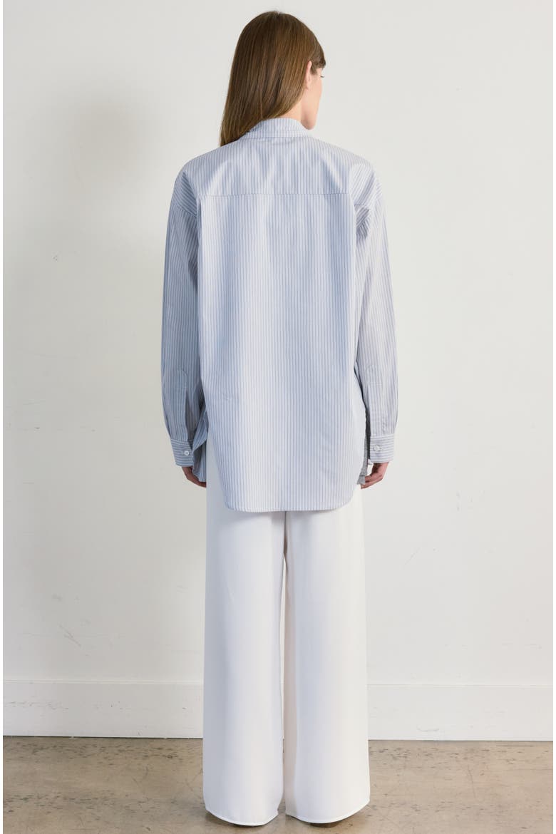 Oversized Cotton Shirt, Alternate, color, Light Blue Stripe Ice White