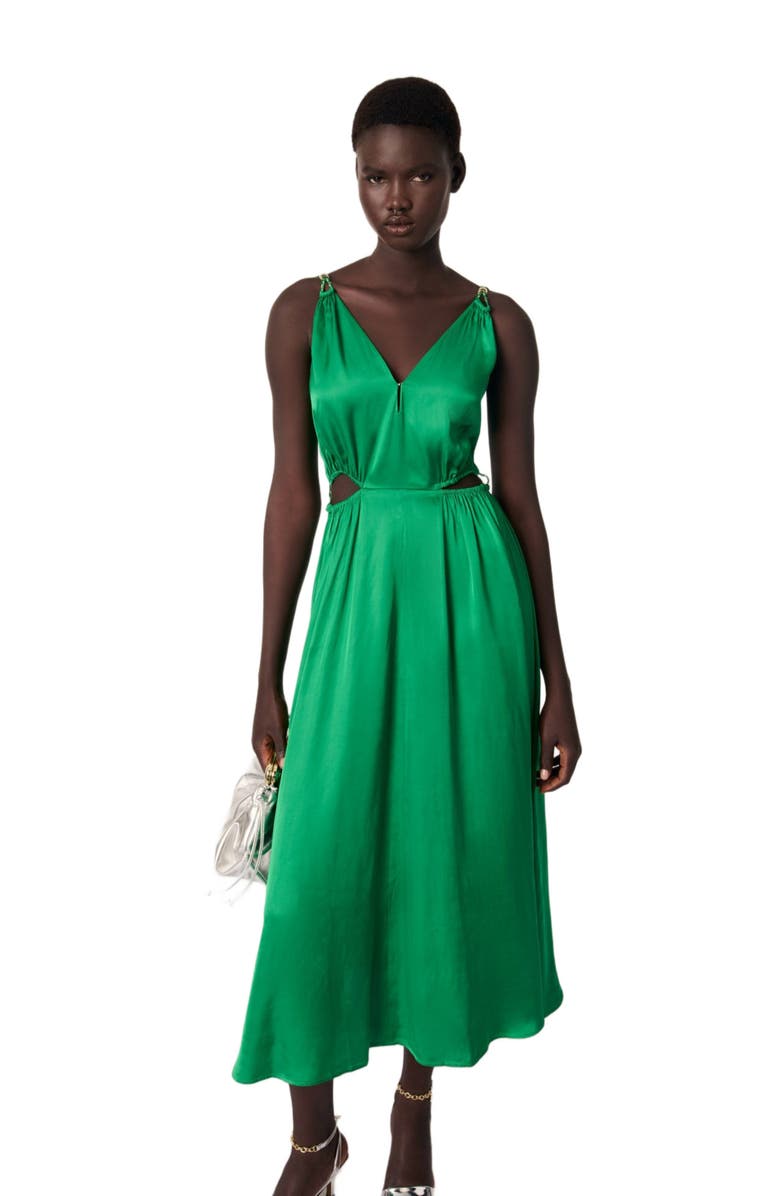 maje Satin-look maxi dress, Alternate, color, 