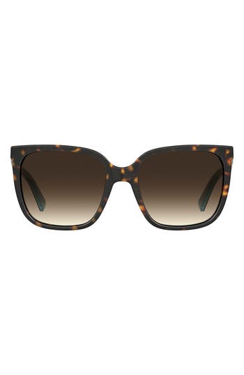 Love Moschino 56mm Gradient Rectangular Sunglasses In Brown