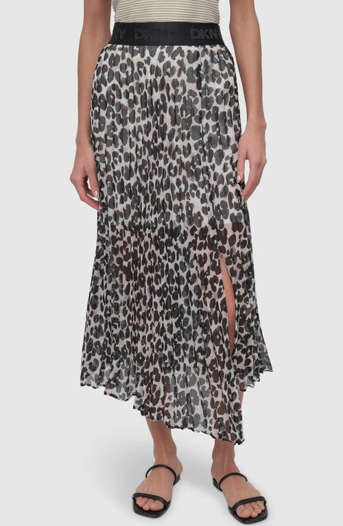 Dkny Print Asymmetric Midi Skirt In Spring Animal Green