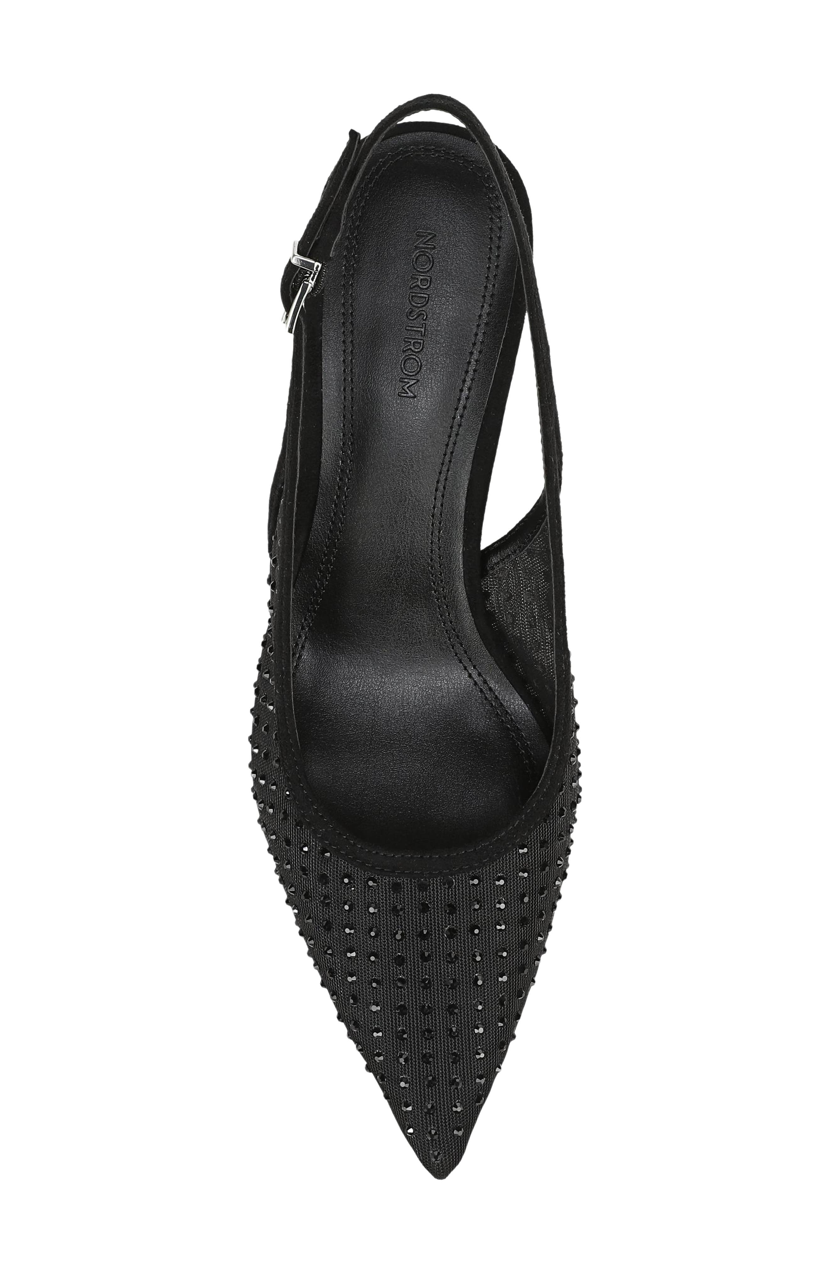 Liza Pointed Toe Pump (Nordstrom Exclusive), Alternate, color, BLACK METALLIC