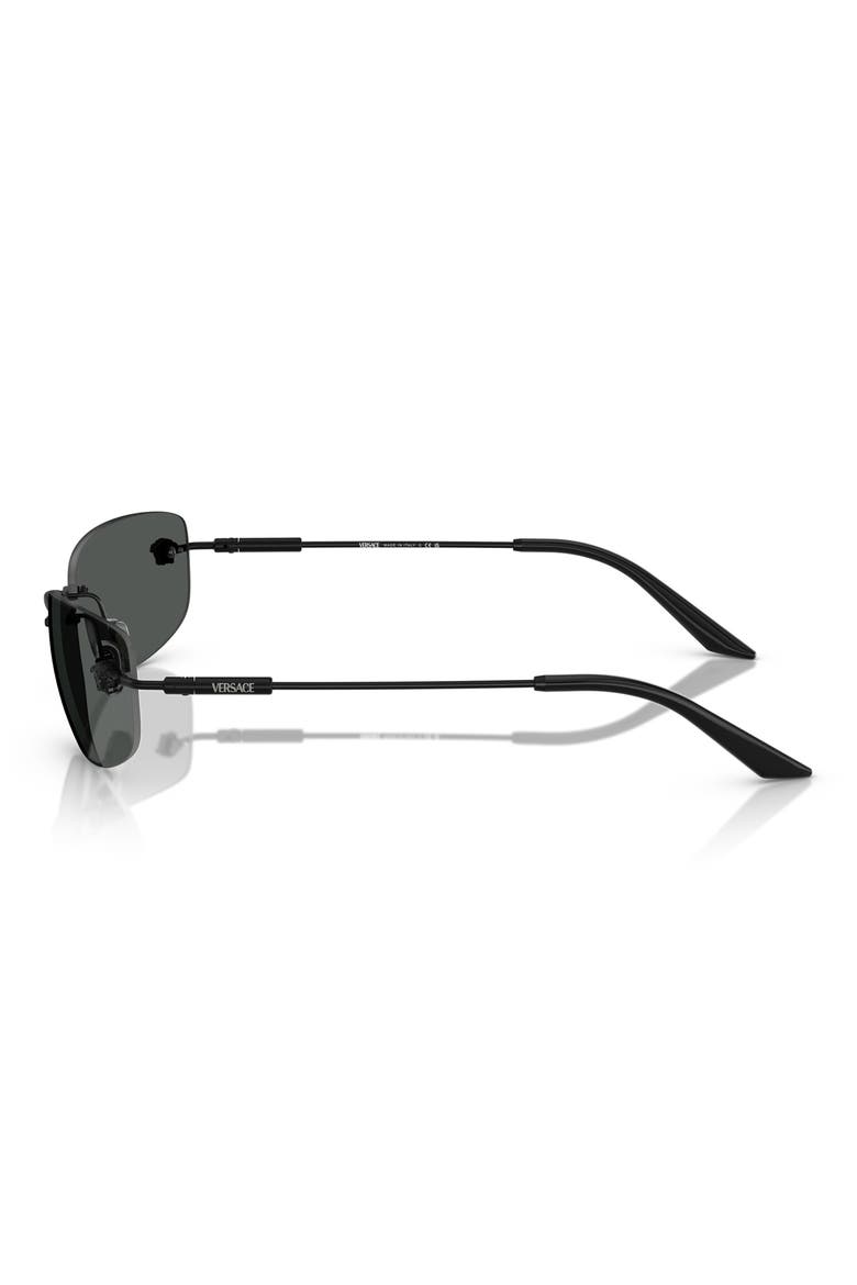 60mm Rectangular Sunglasses, Alternate, color, MATTE BLACK