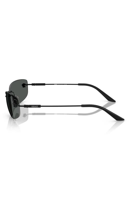Versace 60mm Rectangular Sunglasses In Matte Black