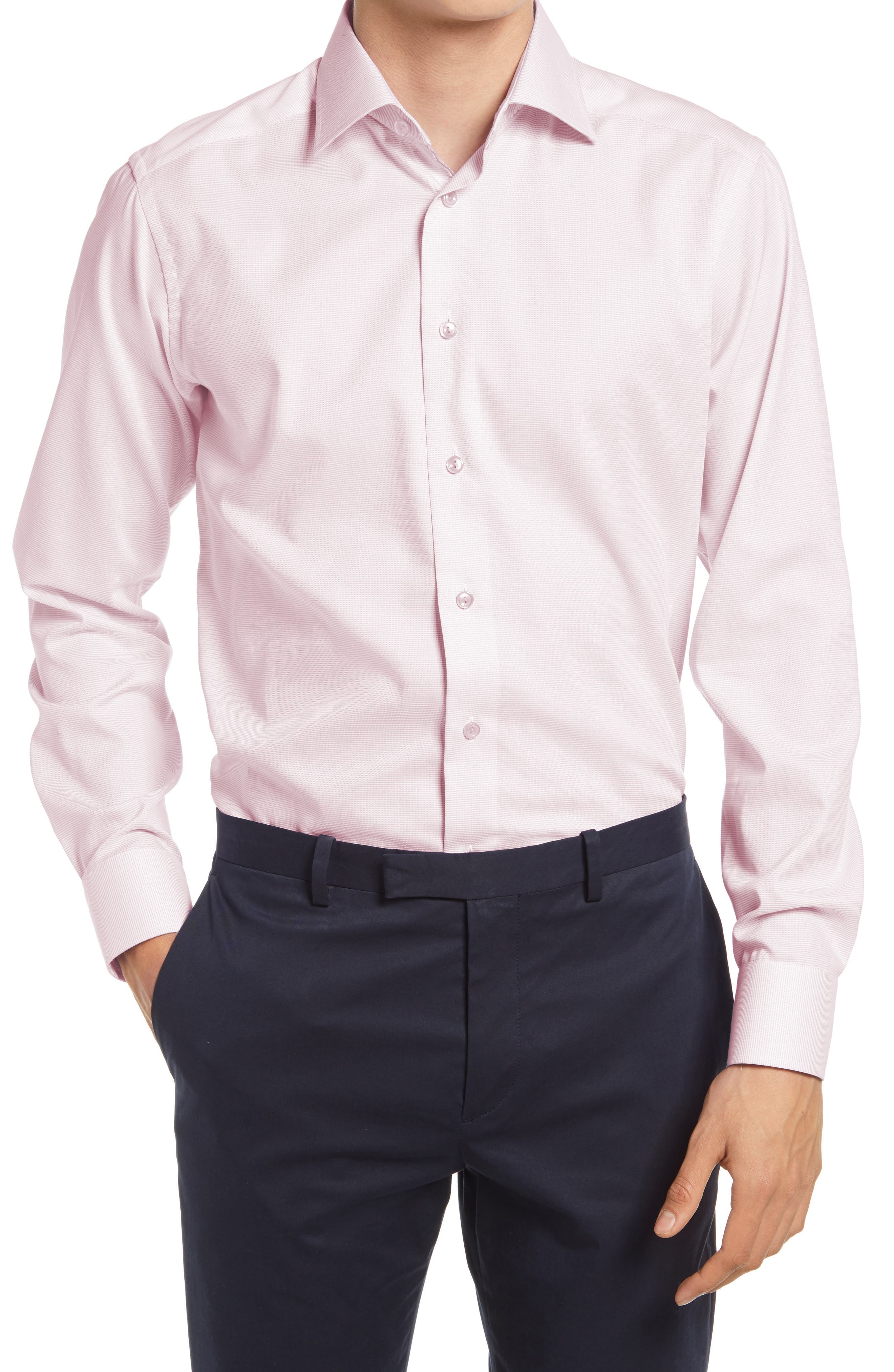 Slim Fit Textured Solid Shirt - image 5