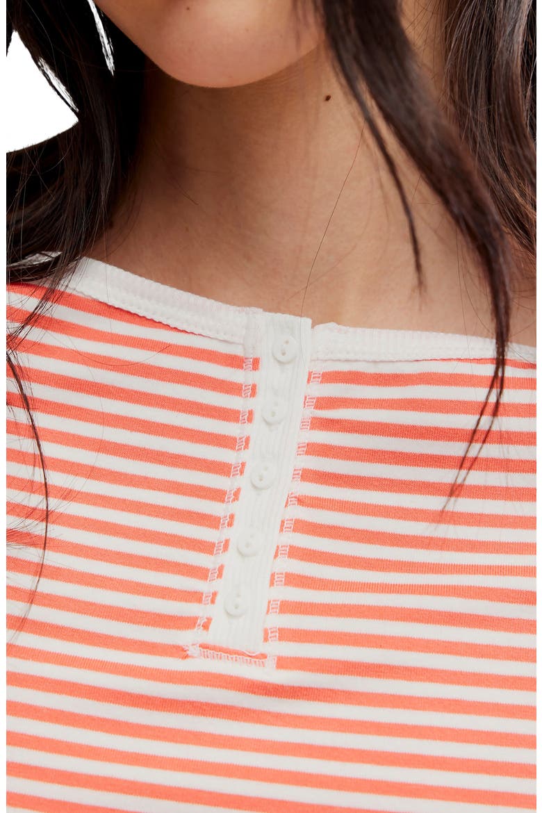 Morning Pages Striped Henley, Alternate, color, CORAL COMBO