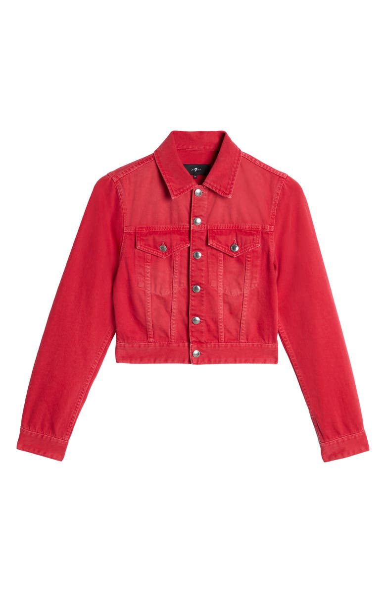 7 For All Mankind Shrunken Denim Jacket, Alternate, color,