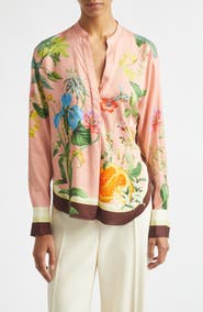 Reiss Milos Floral Scarf Print Top