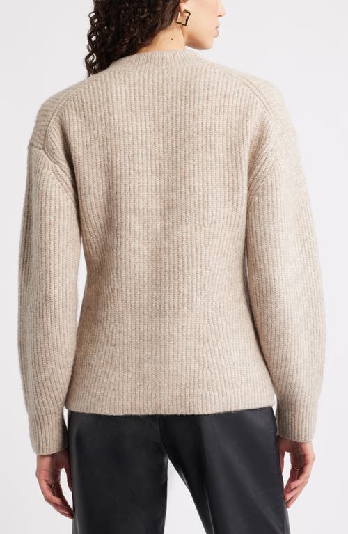 Nordstrom One-button V-neck Rib Cardigan In Neutral