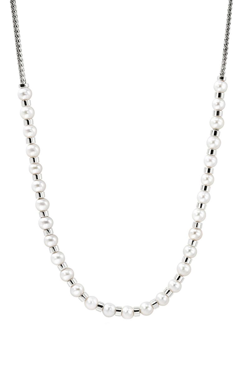 John Hardy JH Essential Pearl Necklace, Sterling Silver, 2.5MM, Main, color, Silver/Pearl