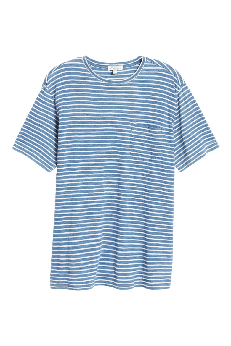 Seaside Indigo Stripe Pocket T-Shirt, Alternate, color, COASTAL BLUE
