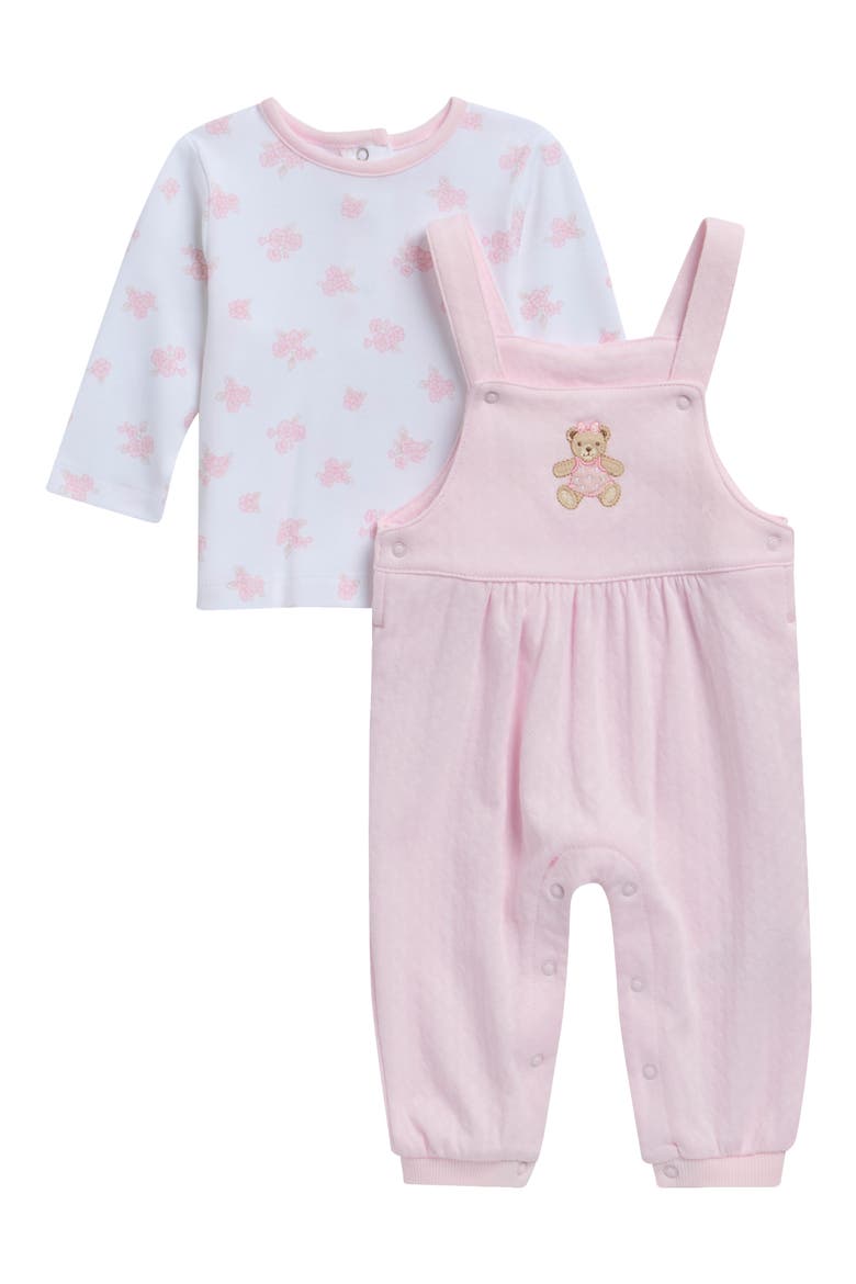 Dainty T-Shirt & Overalls Set, Main, color, PINK