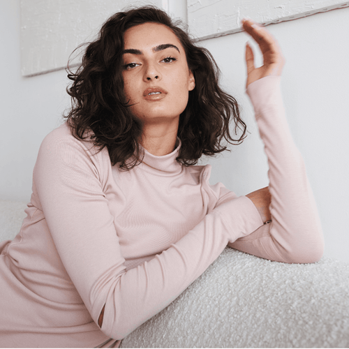 Eavolu Acadia Split-sleeve Long-sleeve Top In Rose Quartz