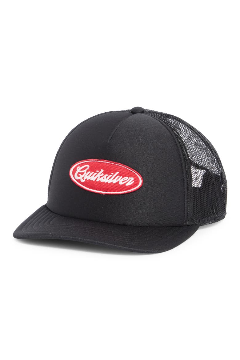 Dwell On Me Trucker Hat, Main, color, BLACK
