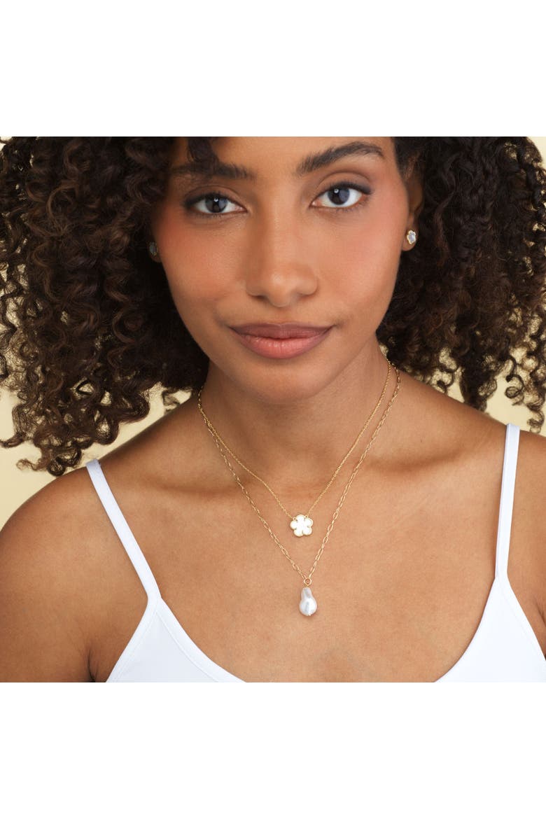 Single Pearl Link Necklace, Alternate, color, Pearl