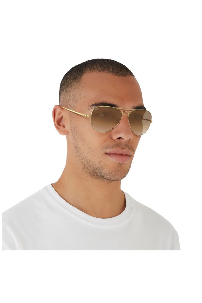 Aviator Metal II 58mm Gradient Pilot Sunglasses, Alternate, color, GOLD/ BROWN GRADIENT