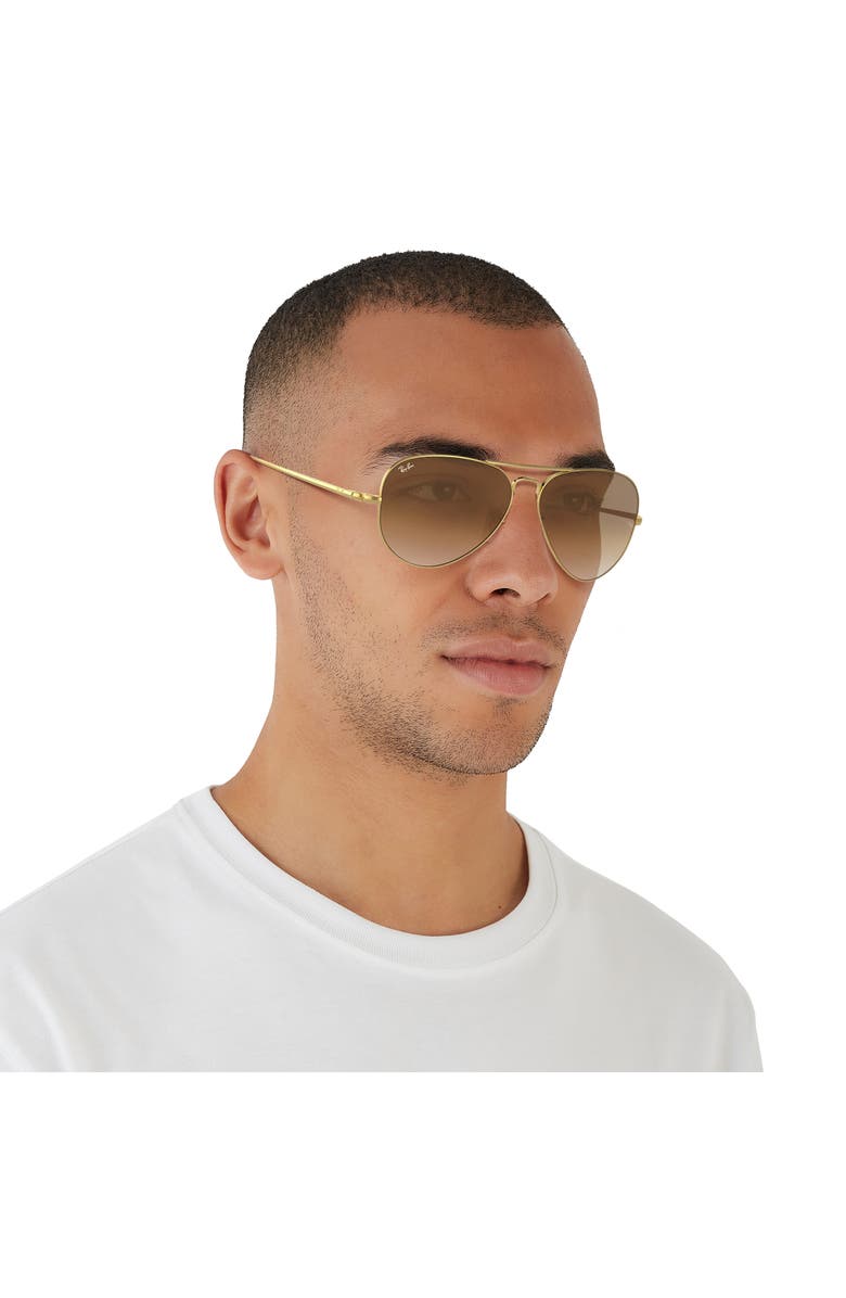 Ray-Ban Aviator Metal II 58mm Gradient Pilot Sunglasses, Alternate, color, Gold/ Brown Gradient