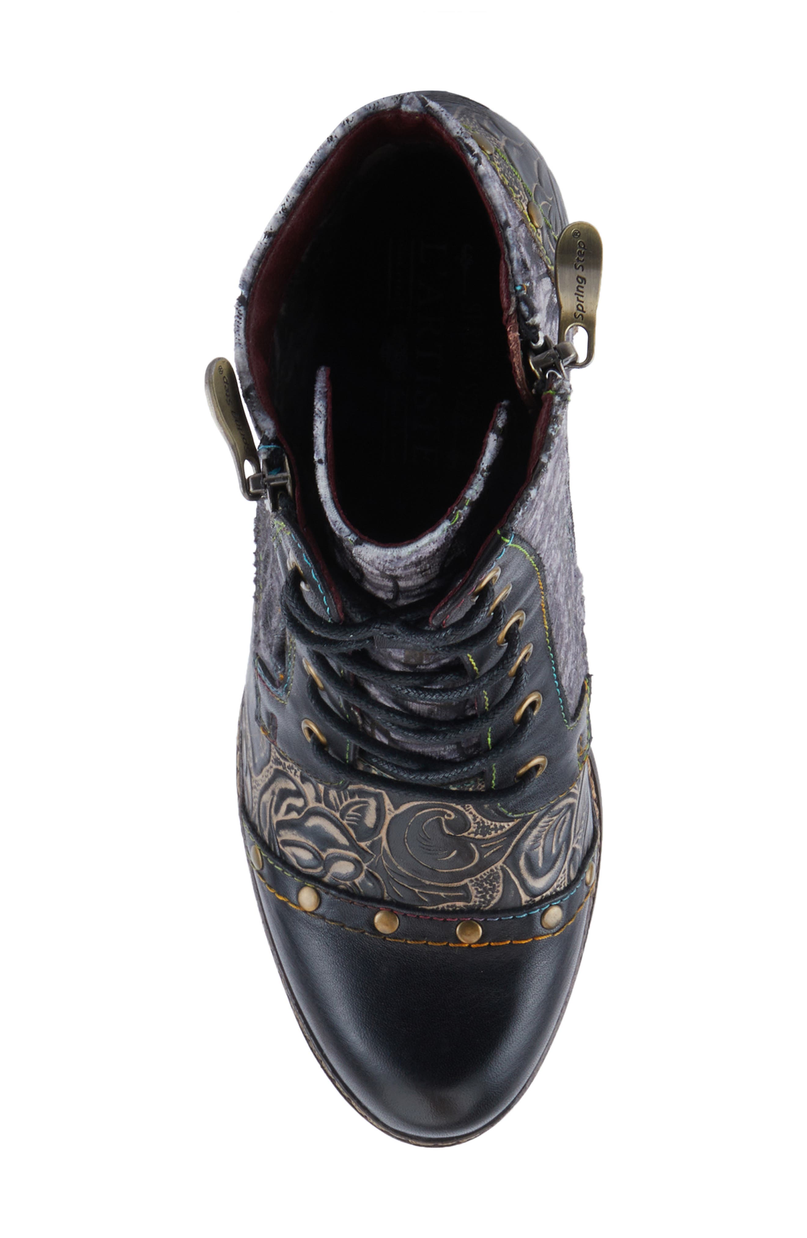 L'Artiste by Spring Step Avyanna Cap Toe Bootie, Alternate, color, Black Multi