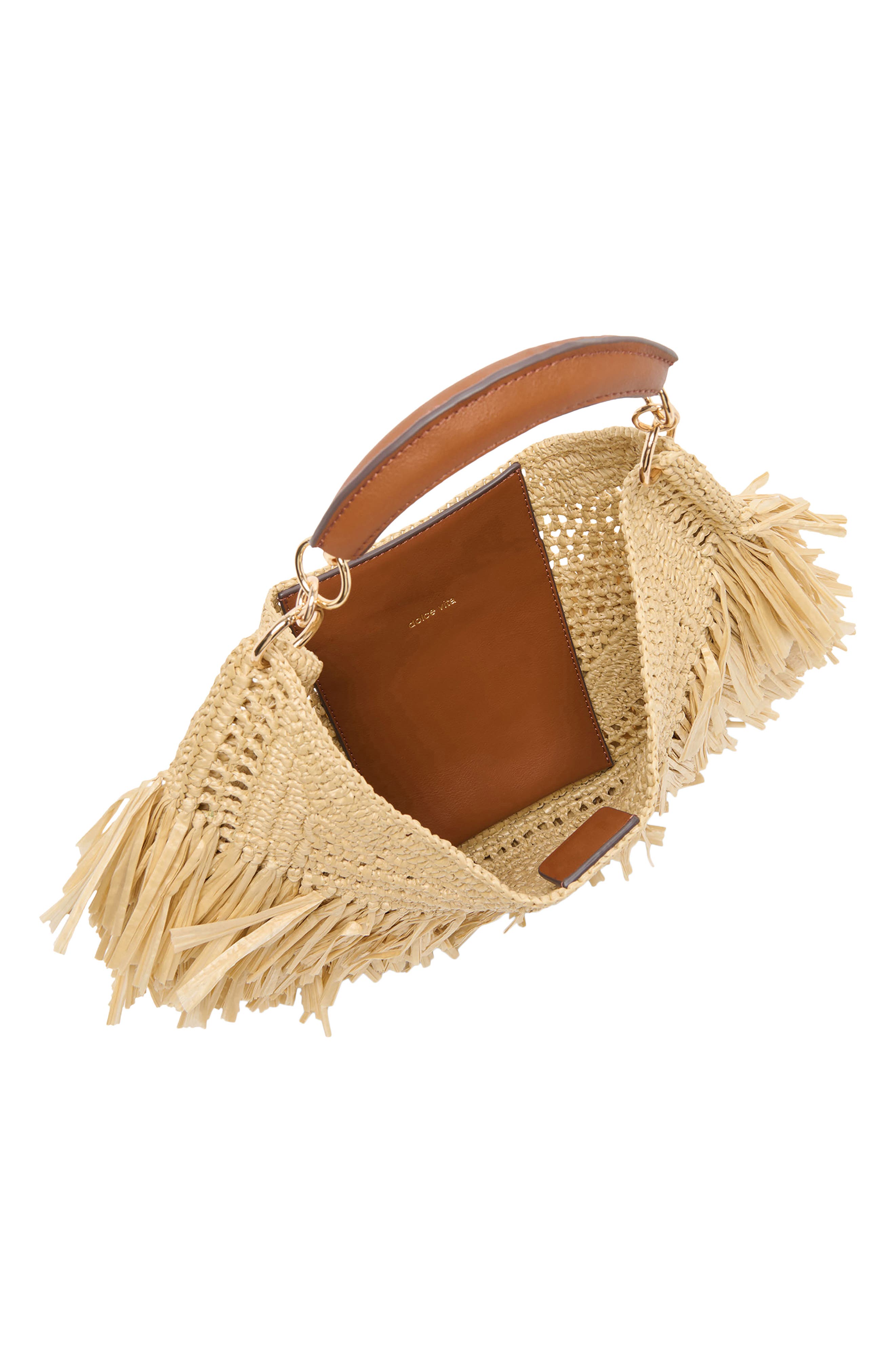 Dolce Vita Raffia Shoulder Bag, Alternate, color, Natural