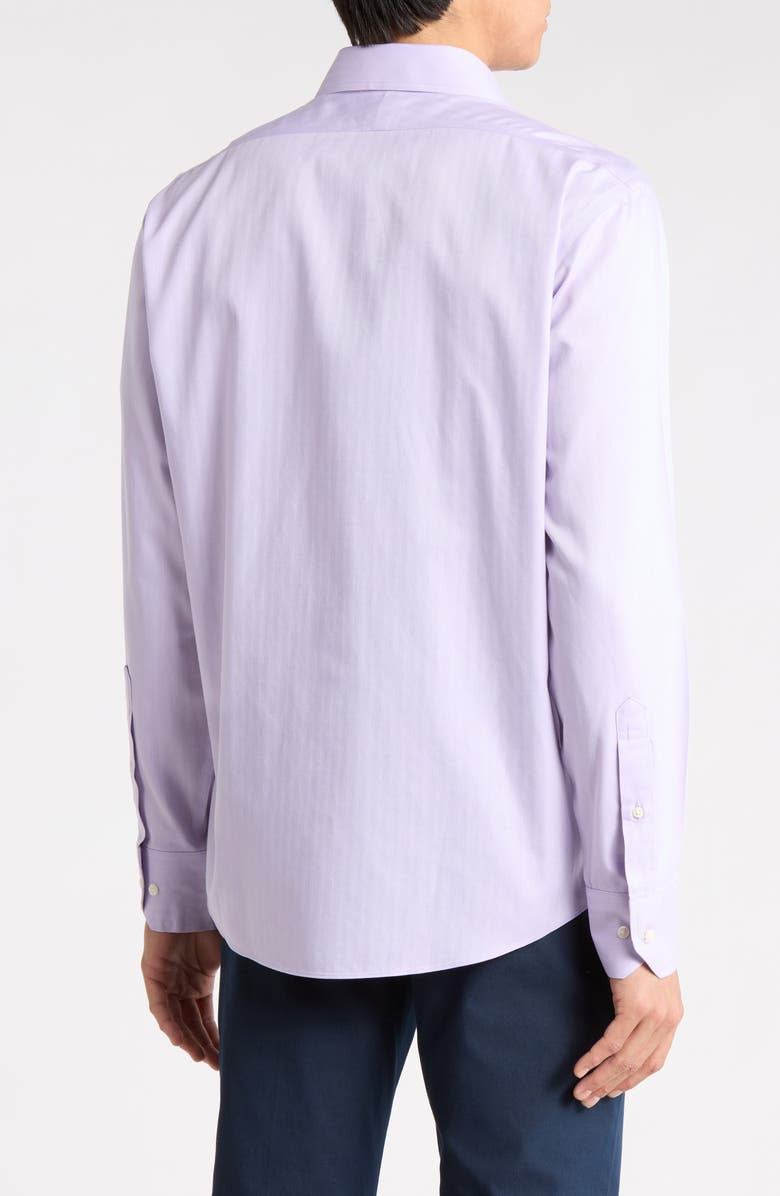 Brooks Brothers Regular Fit Herringbone Non-Iron Cotton Dress Shirt, Alternate, color, Viola