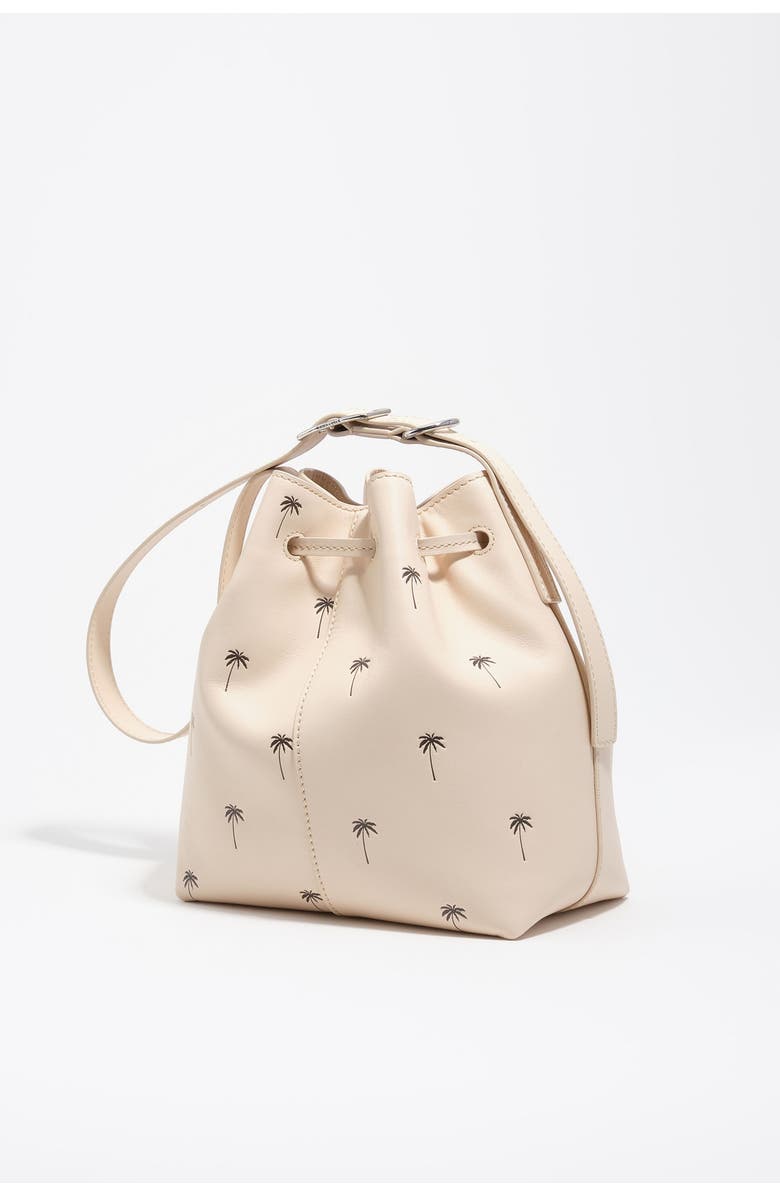 Bimba y Lola Large Palms Print Leather Carlino Bucket bag, Alternate, color, Sand