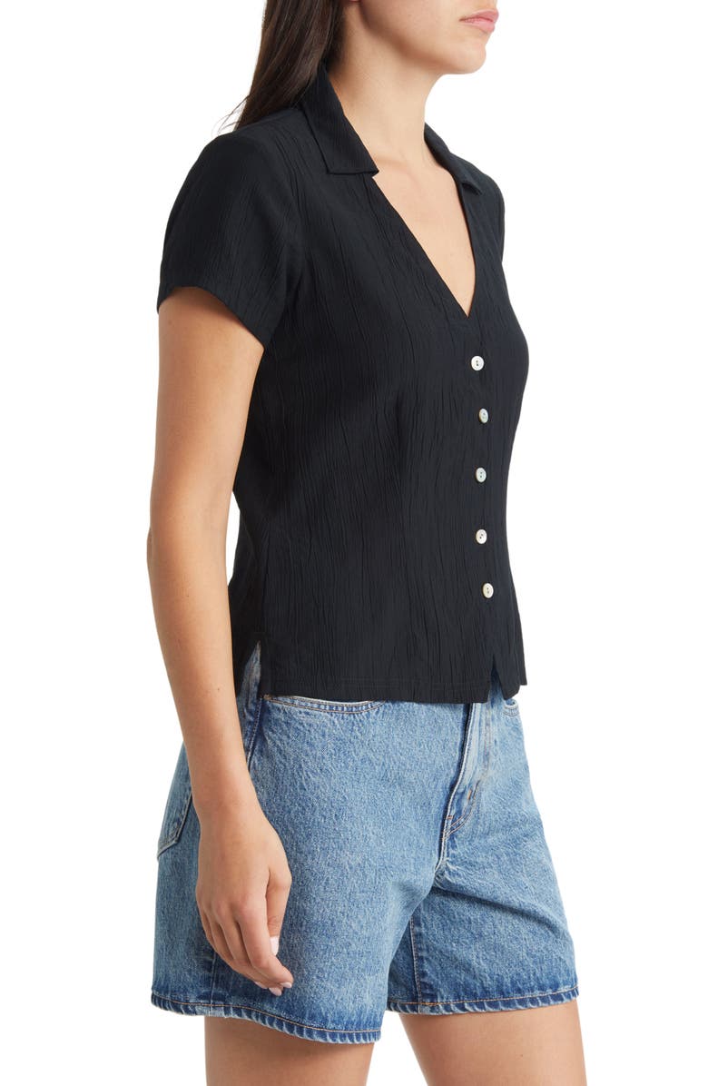 Madewell Notched V-Neck Button-Up Top, Alternate, color, 
