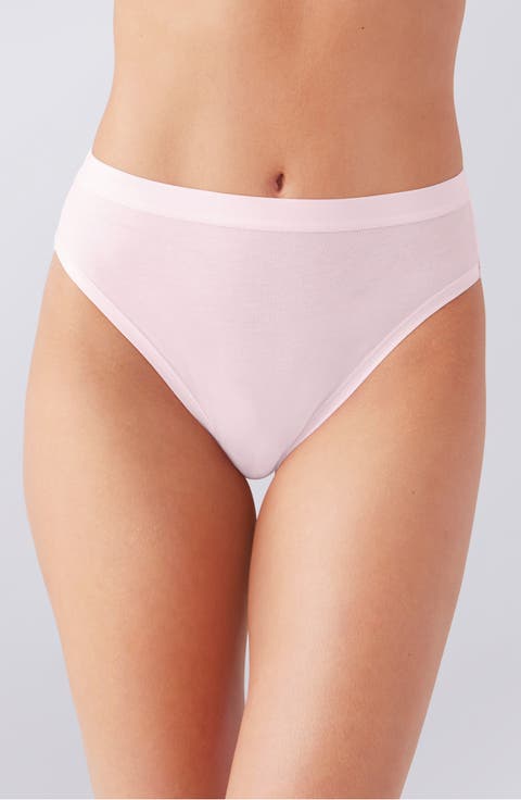 Understated Cotton Blend High Leg Briefs