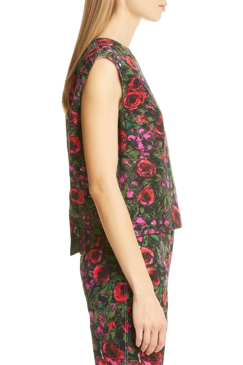Amarcord Floral Print Faille Top, Alternate, color, AMC STARLIGHT PINK