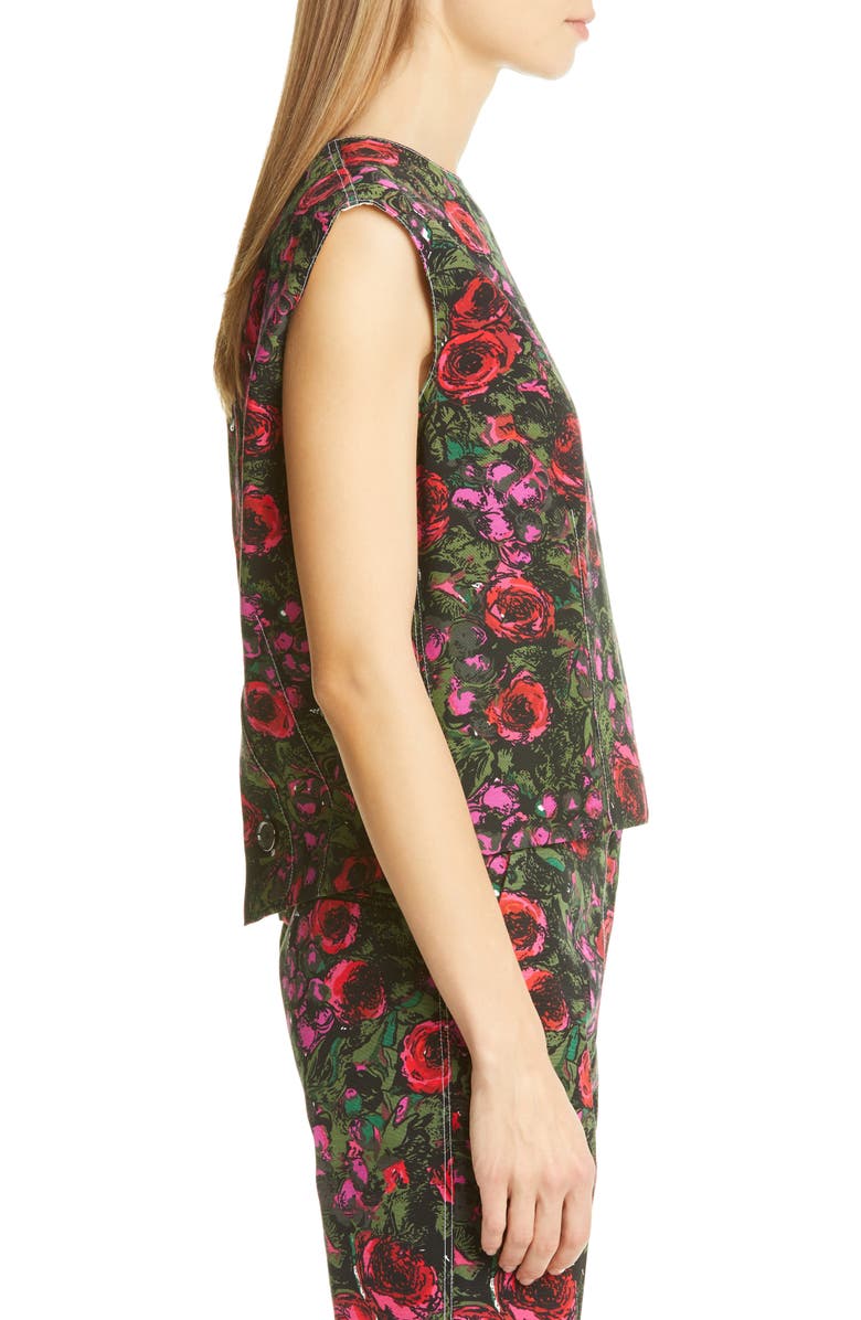 Marni Amarcord Floral Print Faille Top, Alternate, color, 