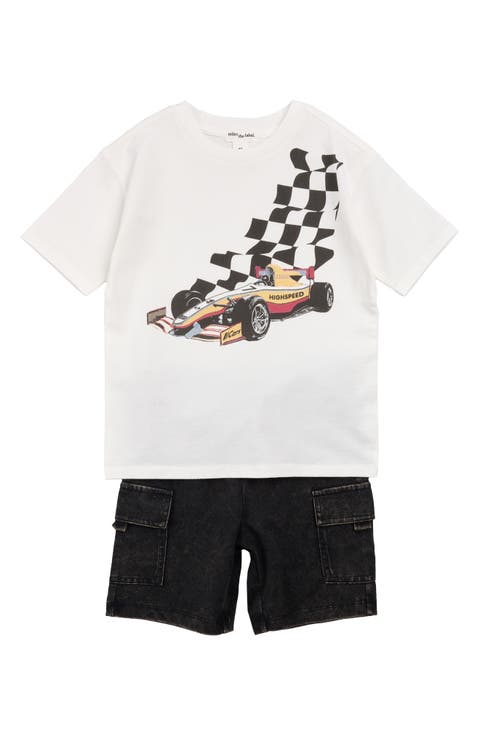 Grand Prix Organic Cotton Graphic T-Shirt & Shorts Set (Baby)